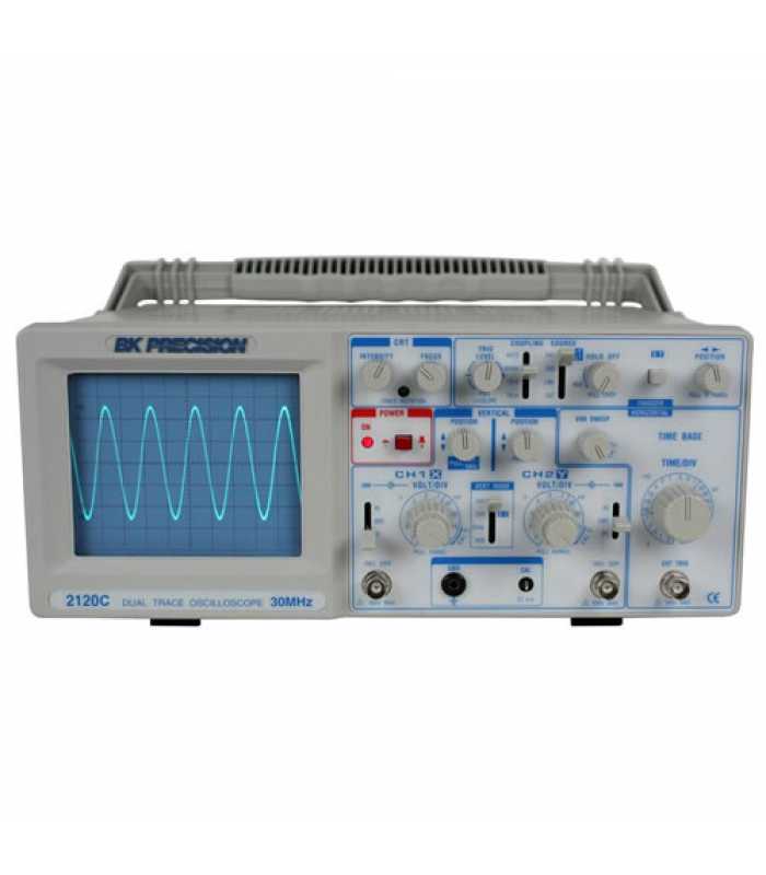 BK Precision 2120C [2120C-220V] 30 MHz, 2-Channel Dual Trace Analog Oscilloscope with Probes, 220 V